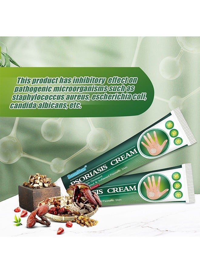 Sumifun كريم الصدفية لعلاج الحكة، علاج عشبي سريع، مرهم طبيعي علاجي مضاد للفطريات للتيبيا/ يخفف الحكة/ تغير اللون/ تهيج سريع المفعول للبشرة الجافة والحكة 20غ - Image 2