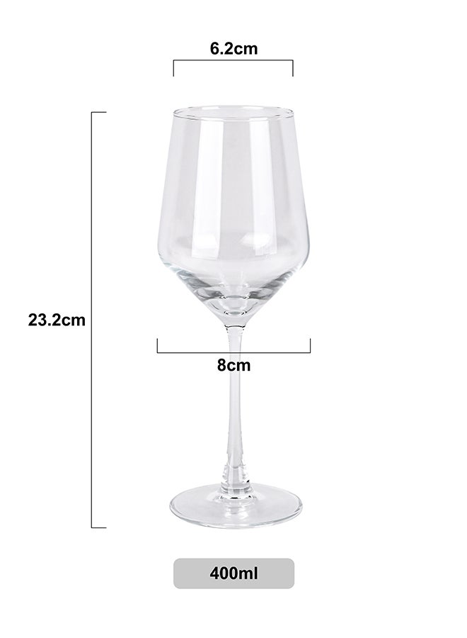Ollieroo Wine Glasses Set of 6, 400ml Wine Glass with Stem, Perfect for Home, Restaurant, Dishwasher Safe, Lead-free, Clear, Durable Glassware - Image 4