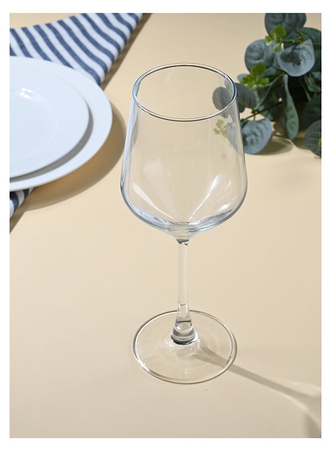 Ollieroo Wine Glasses Set of 6, 400ml Wine Glass with Stem, Perfect for Home, Restaurant, Dishwasher Safe, Lead-free, Clear, Durable Glassware - Image 2