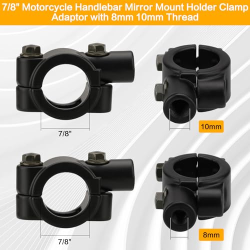 VG MOTO 8mm 7/8" Motorcycle Handlebar Mirror Mount Holder Clamp Bracket Adaptor Thread Universal for Motorbike ATV Scooter - Image 4