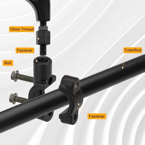 VG MOTO 8mm 7/8" Motorcycle Handlebar Mirror Mount Holder Clamp Bracket Adaptor Thread Universal for Motorbike ATV Scooter - Image 2