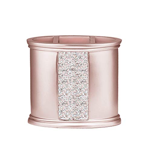 Popular Bath Sinatra Bath Shower Tooth Brush Holder Silver Modern Classic Bath Accessories Decorative Beautiful Hollywood Design Bathroom Accessories, Blush - Image 1