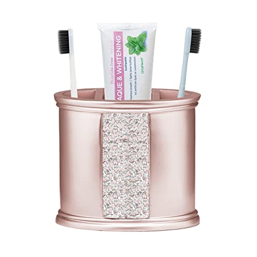 Popular Bath Sinatra Bath Shower Tooth Brush Holder Silver Modern Classic Bath Accessories Decorative Beautiful Hollywood Design Bathroom Accessories, Blush - Image 5