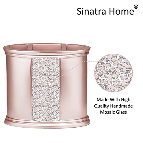 Popular Bath Sinatra Bath Shower Tooth Brush Holder Silver Modern Classic Bath Accessories Decorative Beautiful Hollywood Design Bathroom Accessories, Blush - Image 3