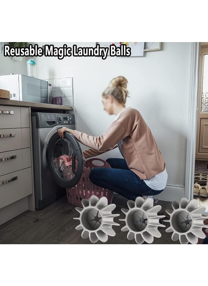 Rizniv Rizniv Washer Balls Reusable Laundry Balls Scrubbing Balls Gray White Washing Machine Special Ball Silicone Tidy Clothes Deep Cleaning AntiWinding Laundry Washing Balls Pack of 3  - Image 3