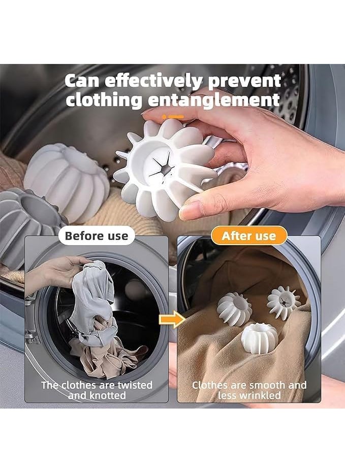 Rizniv Rizniv Washer Balls Reusable Laundry Balls Scrubbing Balls Gray White Washing Machine Special Ball Silicone Tidy Clothes Deep Cleaning AntiWinding Laundry Washing Balls Pack of 3  - Image 4