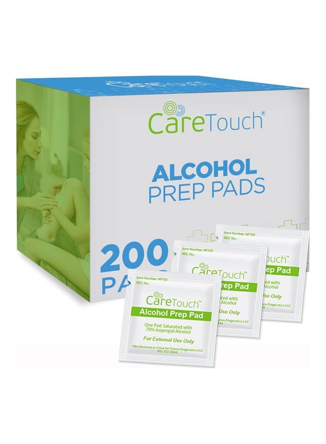 Care Touch Alcohol Wipes | Individually Wrapped Alcohol Prep Pads with 70% Isopropyl Alcohol, Great for Medical & First Aid Kits | Sterile, Antiseptic 2-Ply Alcohol Swabs - 200 count - Image 1