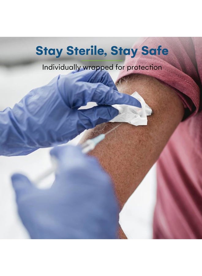 Care Touch Alcohol Wipes | Individually Wrapped Alcohol Prep Pads with 70% Isopropyl Alcohol, Great for Medical & First Aid Kits | Sterile, Antiseptic 2-Ply Alcohol Swabs - 200 count - Image 4