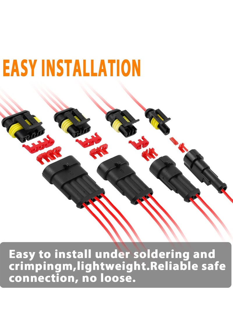 SYOSI - 352 Pcs 26 Kits Electrical Connectors, Waterproof Automotive Motorcycle Electrical Wire Connector Terminals, 1 2 3 4 Pin Truck Harness Plug Car Spark Plug Connector for Car, Truck - Image 1