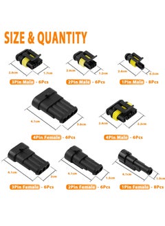 SYOSI 352 Pcs 26 Kits Electrical Connectors, Waterproof Automotive Motorcycle Electrical Wire Connector Terminals, 1 2 3 4 Pin Truck Harness Plug Car Spark Plug Connector for Car, Truck  - Image 5
