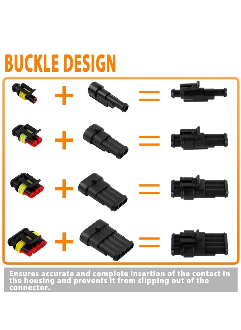 SYOSI - 352 Pcs 26 Kits Electrical Connectors, Waterproof Automotive Motorcycle Electrical Wire Connector Terminals, 1 2 3 4 Pin Truck Harness Plug Car Spark Plug Connector for Car, Truck - Image 1