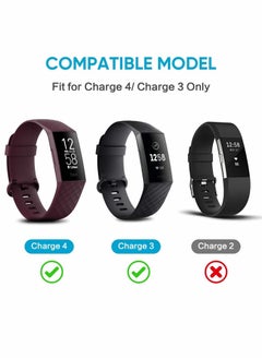 KASTWAVE Charger Cable Compatible with Fitbit Charge 3/Charge 4, 2 Pcs Replacement USB Charging Cradle Dock Stand Cable Smart Watch Adapter for Fitbit Charge 3/Charge 4(3.3 ft/1.6ft)  - Image 2