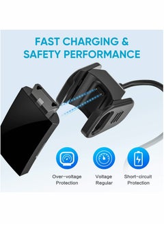 KASTWAVE Charger Cable Compatible with Fitbit Charge 3/Charge 4, 2 Pcs Replacement USB Charging Cradle Dock Stand Cable Smart Watch Adapter for Fitbit Charge 3/Charge 4(3.3 ft/1.6ft)  - Image 4