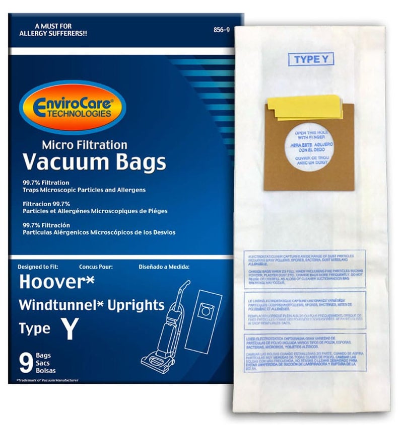 EnviroCare Replacement Micro Filtration Vacuum Cleaner Dust Bags for Hoover Windtunnel Upright Type Y 9 Pack - Image 1
