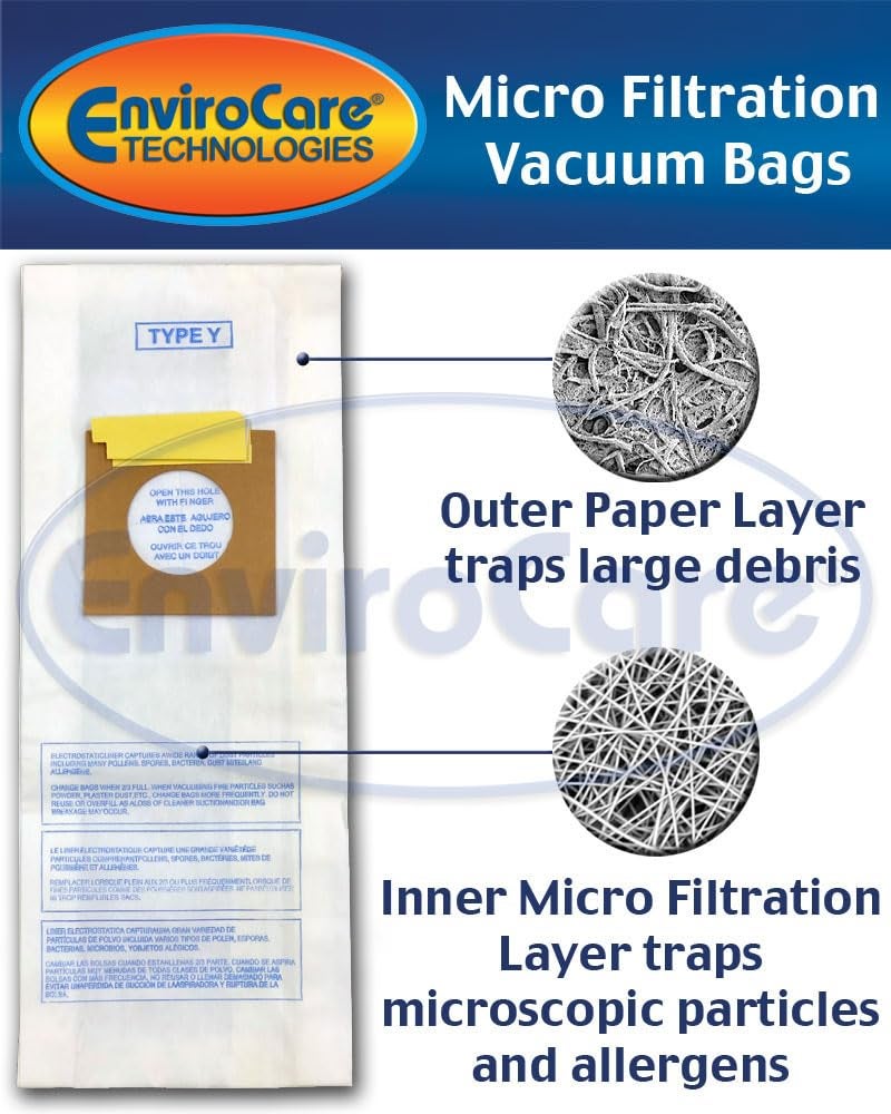 EnviroCare Replacement Micro Filtration Vacuum Cleaner Dust Bags for Hoover Windtunnel Upright Type Y 9 Pack - Image 2