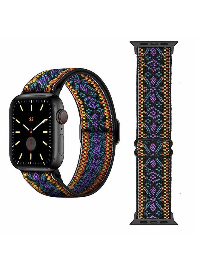 NIBEMINENT Funky Adjustable Braided Solo Band for Apple Watch Series 1/2/3/4/5/6/SE 40/38mm Flora Purple