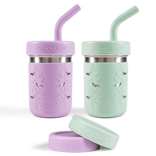 Pandaloo® Smoothie Cups for Kids - Stainless Steel Toddler Tumbler with Straw, Sippy Cup for Smoothies - BPA-Free, Toddler Snack Cups, 10 oz - Image 1