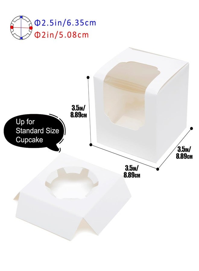 Bakepacker Auto-pop up Cupcake Boxes 100-Packs Individual Cupcake Container White 3.5" x 3.5" x 3.5" Single Cupcake Boxes - Image 4