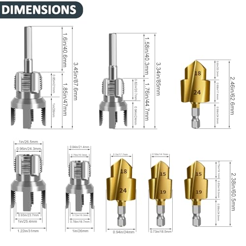 PILISPARK New PPR Pipe Threading and Reaming Tool Kit - Professional Threader for Plumbing, Electric Drill Style Threading Tool for 1/2“(DN15) 3/4“(DN20) PVC Pipe with Reaming Bit Set Great DIY Gift for Men - Image 5