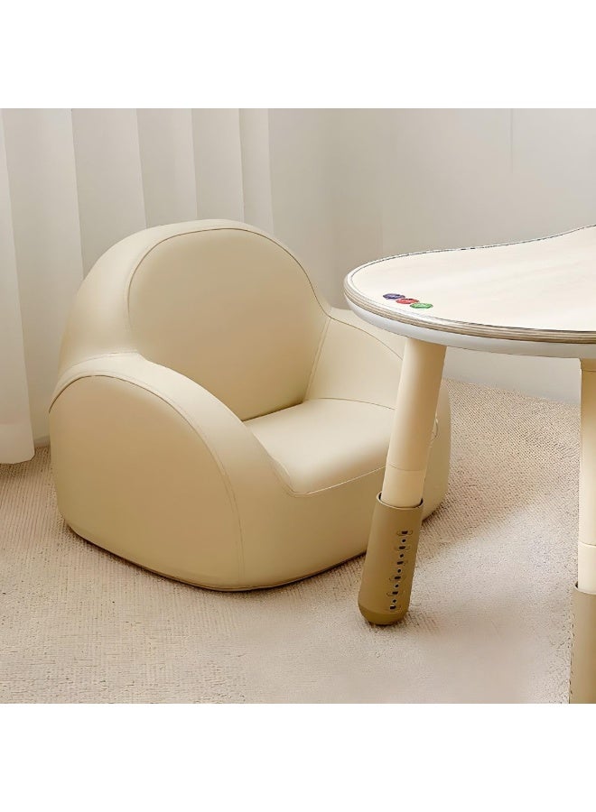 Zayn comforts أرائك وكراسي أطفال مريحة وعصرية: ناعمة، خفيفة الوزن، ومريحة بأسعار معقولة للأطفال (جلد بيج) - Image 2