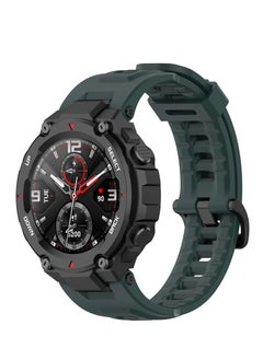 Generic Strap Compatible with Amazfit T-Rex/T-Rex Pro Smartwatch Soft Silicone Sports Replacement Watch Band Waterproof Breathable Wristband Bracelet with Tools (Green)  - Image 1