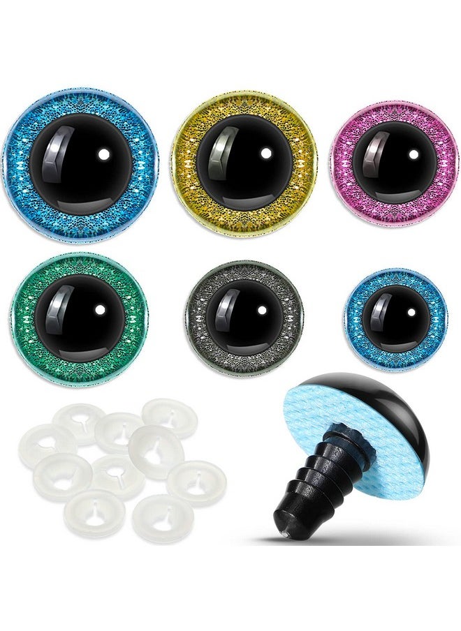 WILLBOND WILLBOND 56 Pcs Large Safety Eyes Stuffed Animal Eyes Plastic 16-30 mm Craft Crochet Eyes for DIY of Puppet Bear Doll Making, 6 Sizes  - Image 1