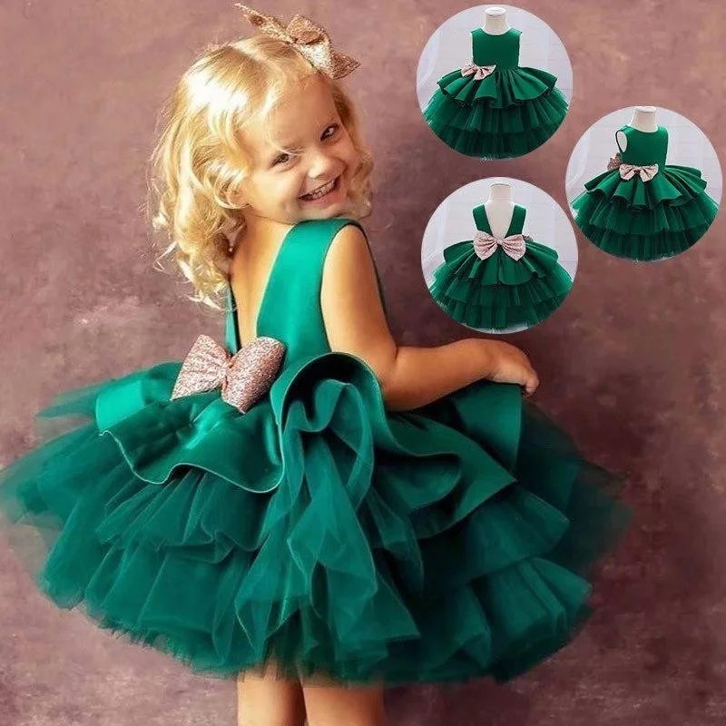 ماشو تريند Open Back Layered Tulle Dress - Layered Tulle Dress - Backless Girls' Evening Dress Mini Dress