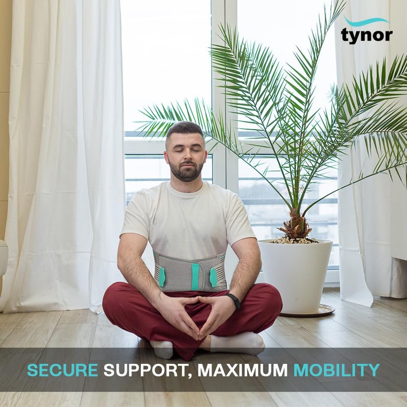 Tynor حزام LS لومبوبور، لدعم أسفل الظهر وتخفيف الألم | ضغط قابل للتعديل، دعامة قطنية لتصحيح الوضعية، راحة العمود الفقري للرجال والنساء | عبوة من 1 (رمادي، XL) - Image 5