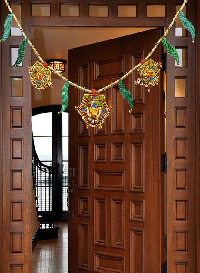 جريت آرت زينة باب معدنية فنية رائعة لتزيين المنزل / زينة لاكشمي غانيشا توران ماندير (88 × 1.5 سم، موتي) - Image 1