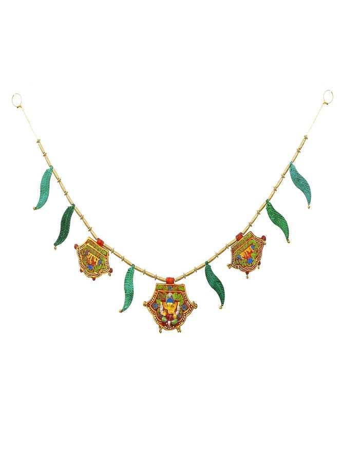 جريت آرت زينة باب معدنية فنية رائعة لتزيين المنزل / زينة لاكشمي غانيشا توران ماندير (88 × 1.5 سم، موتي) - Image 2