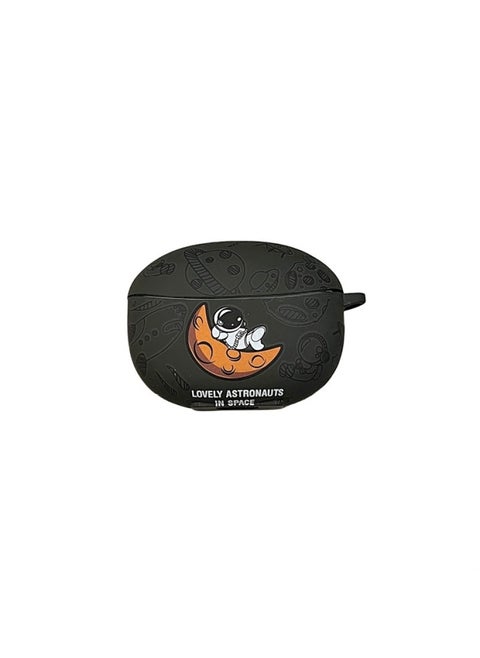 Applicable VIVO TWS3Pro/3E Wireless Bluetooth Headset Protective Case Cartoon Soft Case TWS4 Headset Case-Color:Silicone Soft Shell-black Crescent-Model:Vivo Tws 3pro (protective Case)