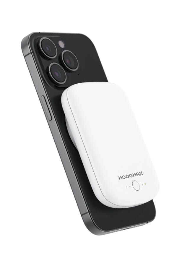 MOOG MAX 20W MAGNETIC MINI WIRELESS POWER BANK
PORTABLE FAST WIRELESS CHARGER, WHITE
EXTERNAL BATTERY 10000 MAH - Image 1