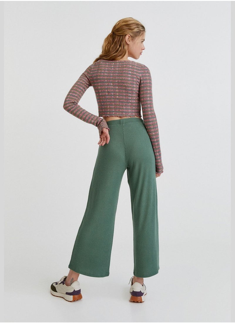 PULL&BEAR Striped soft touch V-neck cardigan  - Image 2