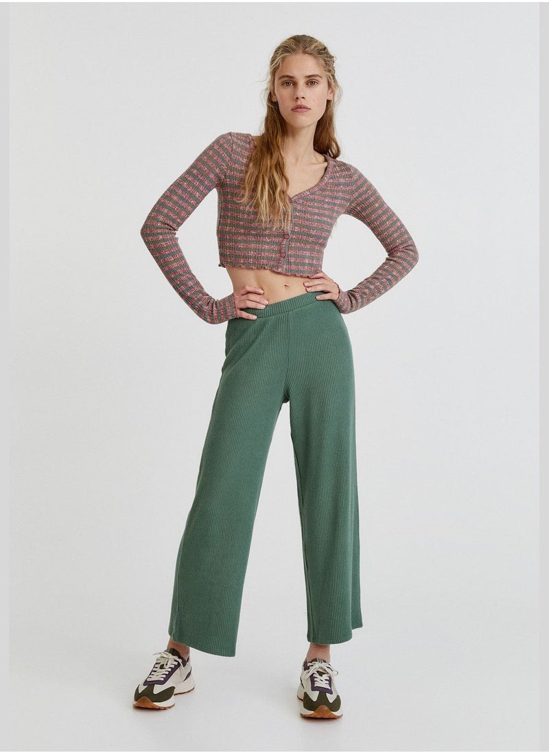 PULL&BEAR Striped soft touch V-neck cardigan  - Image 4