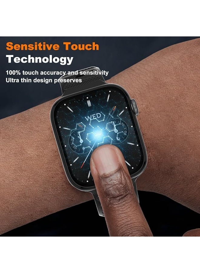 2 in 1 Sport Band+Screen Flim for Apple Watch S10/S11 46mm Men Women, Adjustable Parachute Buckle Nylon Fabric Wristband Accessories-Orange - Image 3