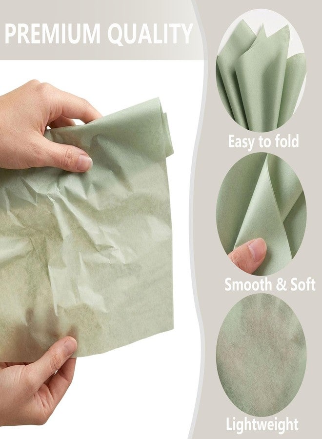 Catlovecorn Sage Green Tissue Paper Bulk, 100 Sheets 20" x 14", 17GSM Gift Tissue Paper for Gift Bags, Wrapping & Packaging, Decorative Tissue Paper for Crafts, Bouquets, Baby Shower & Party Supplies - Image 3