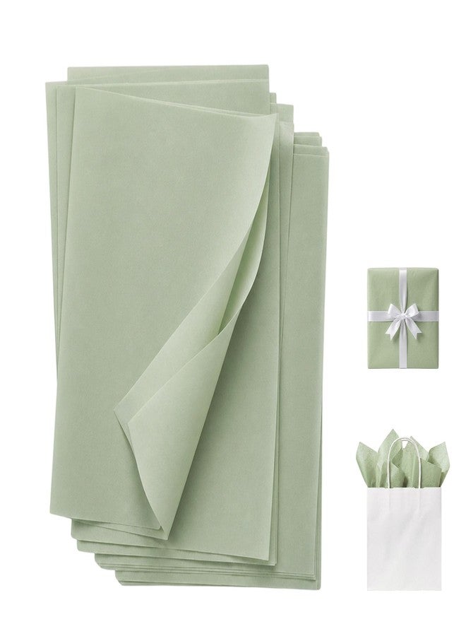 Catlovecorn Sage Green Tissue Paper Bulk, 100 Sheets 20" x 14", 17GSM Gift Tissue Paper for Gift Bags, Wrapping & Packaging, Decorative Tissue Paper for Crafts, Bouquets, Baby Shower & Party Supplies - Image 1