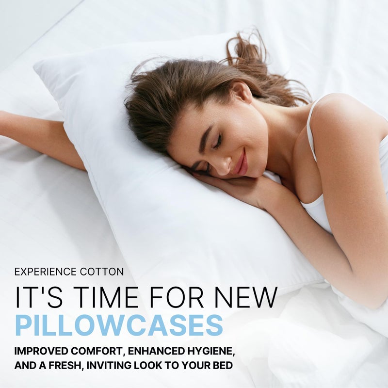 CGK Unlimited CGK Unlimited Queen Size 100% Cotton Pillowcase Set - Cooling  Breathable & Soft - 400 Thread Count - 2 Pack  - Image 4