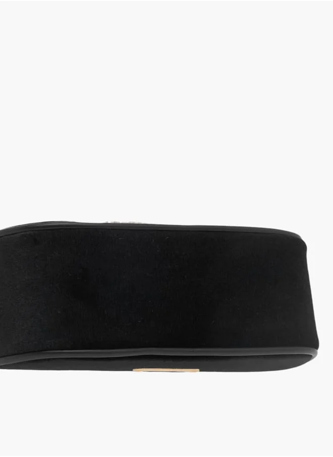 سيليست Womens Embellished Crossbody Bag With Chain Strap And Flap Closure
