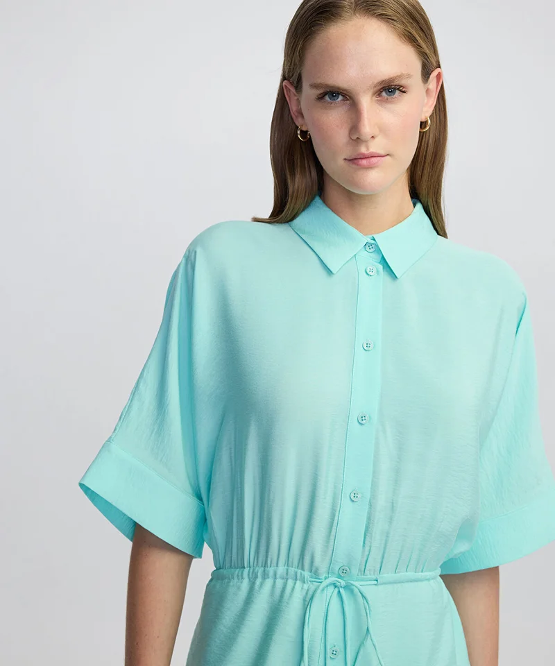 ابيكول Drawstring Shirt Dress
