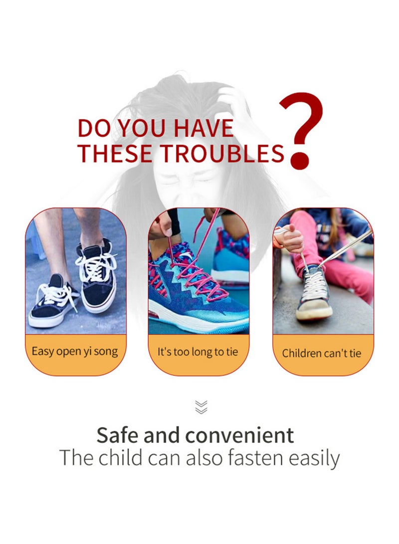 Bincoo 3 Pairs No Tie Shoe Laces Tieless Elastic Shoe Laces with Shoelaces Lock Connector, No Tie Shoelaces （Black, White） - Image 3