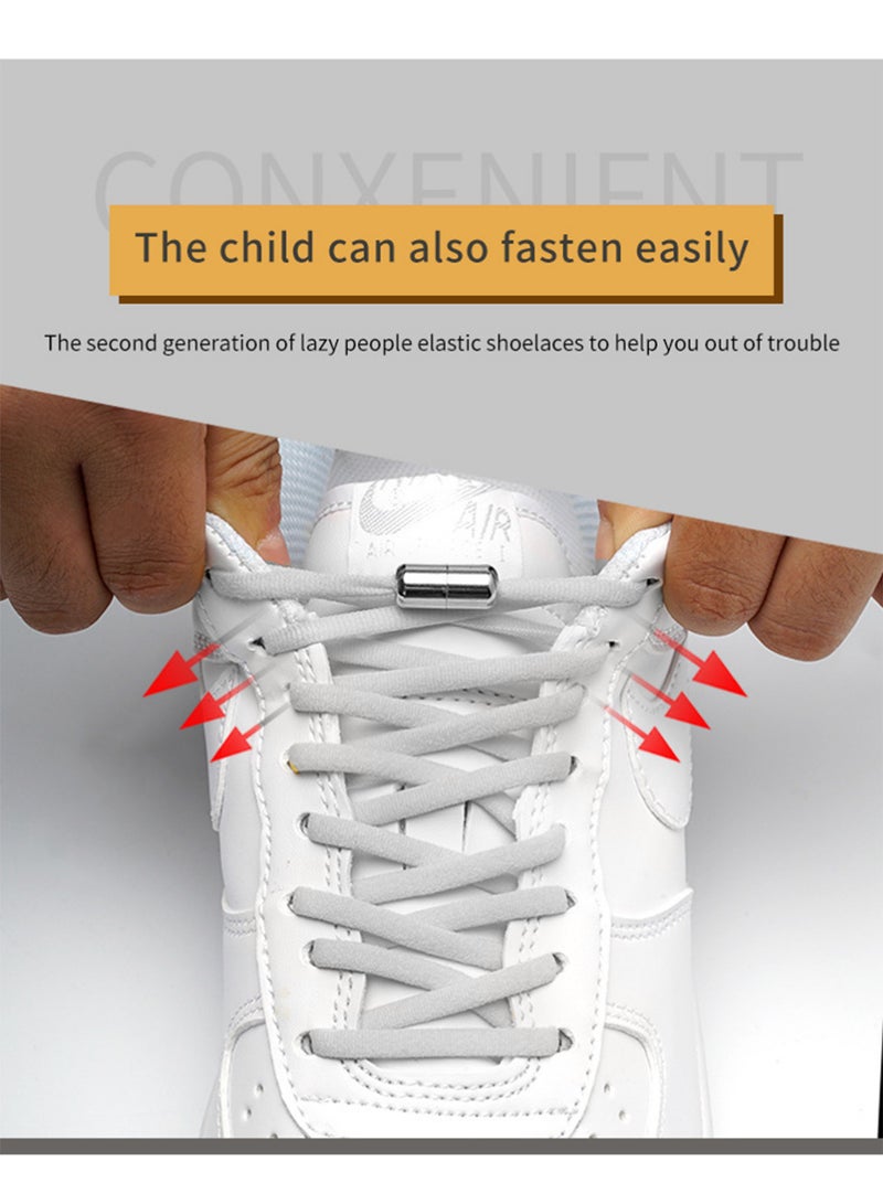 Bincoo 3 Pairs No Tie Shoe Laces Tieless Elastic Shoe Laces with Shoelaces Lock Connector, No Tie Shoelaces （Black, White） - Image 4