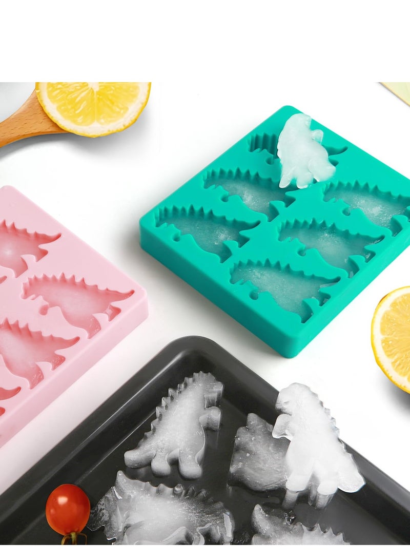 Dinosaur Ice Cube Mold, Ice Cube Mold, Freezer Safe Ice Maker for Summer Drinks, 6-Cavity Dinosaur Shaped Ice Cube Tray with Lid, Party and Cocktail (White) - Image 2