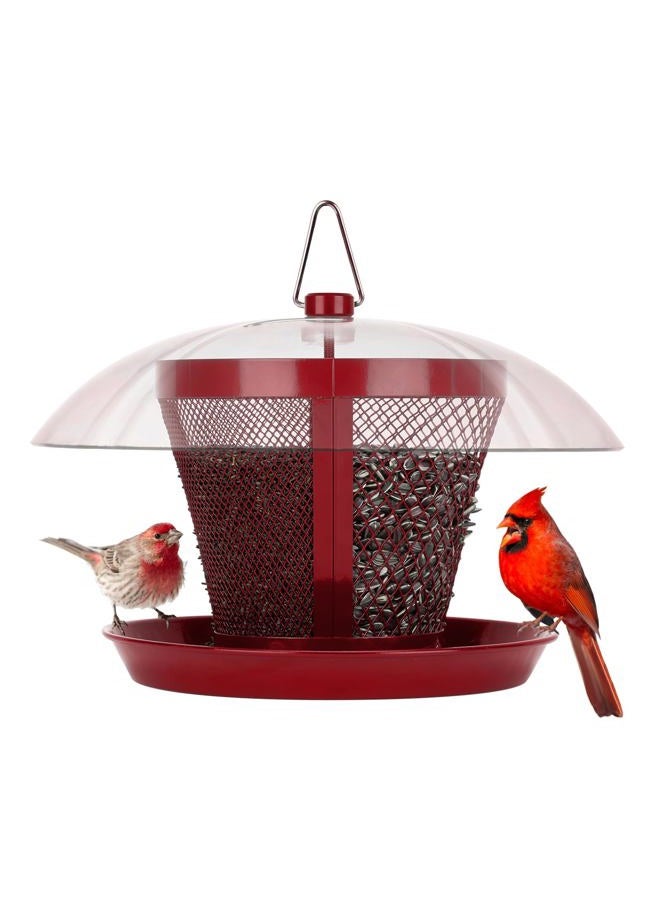 Kingsyard Bird Feeder for Outside Metal Mesh Wild Bird Feeder with Weatherproof Dome Dual Feeders 2.5 lbs. Seed Capacity for Finch Cardinal - Image 1