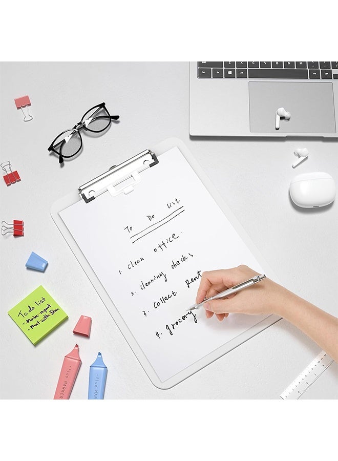 ملفات بلاستيكية بمشبك، لوحة بمسطرة شفافة منخفضة الارتفاع، مستلزمات مكتبية، مستلزمات مدرسية، حجم خطاب 31.5 سم × 22.5 سم - Image 5