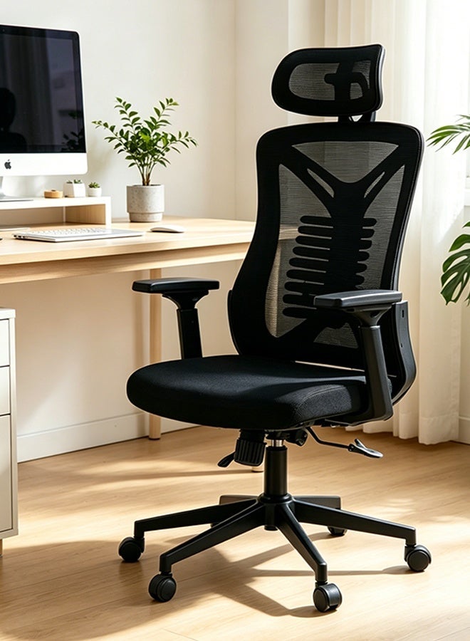 High Back OIffice Chair, Ergonomic Desk Chair, Computer Chair with Lumbar Support and Headrest, 360° Rotatable and Height-Adjustable Gaming Chair, Suitable for Office/Home Study/Writing/Gaming/Work