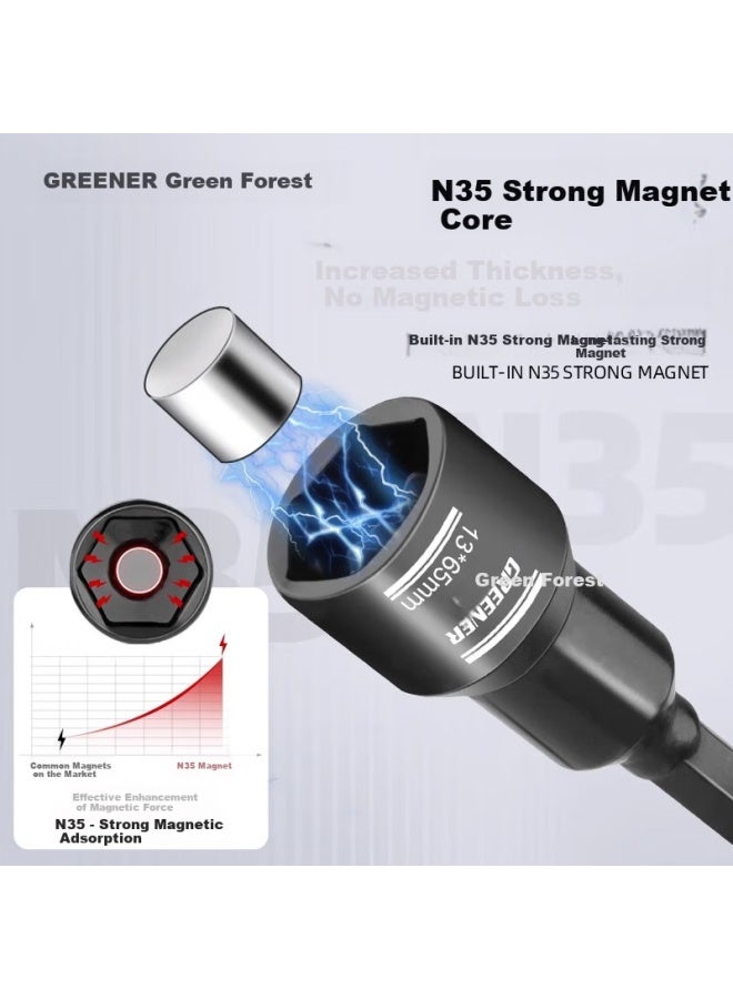 Greener Household Screwdriver Bit, Strong Magnetic Anti-slip Hexagonal Shank, Electric Drill Driver Bit, Electric Wrench Socket Screw Magnetic Screwdriver - Image 4