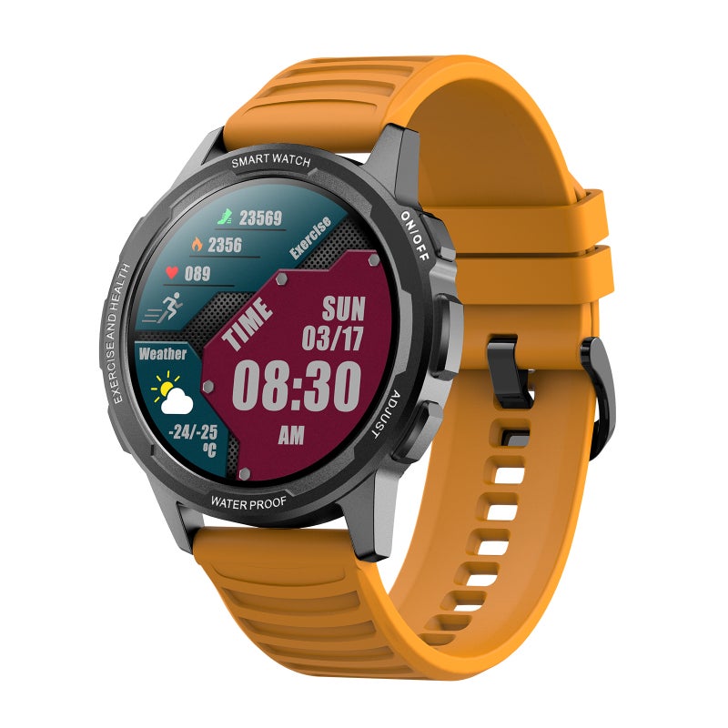 SENBONO 1.32" Full Circle Screen Smart Watch With 360*360 Resolution Orange - IP67 Waterproof Health Monitor Fitness Activity Tracker For Men Women - Image 1