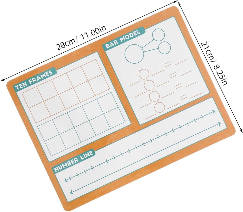 ABOOFAN Double Sided Dry Erase Math Whiteboards Set for Students, Writable Erasable Classroom and Home Learning Boards with 2 Boards, Poster, and Markers - Image 2