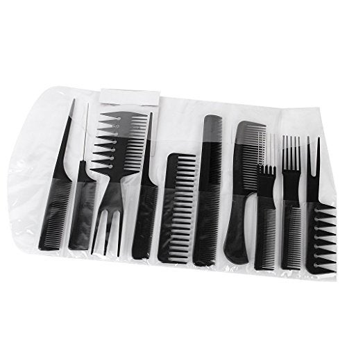 FOK set of 10 Pcs Multipurpose Salon Hair Styling (41 * 25) cm Hairdressing hairdresser Barber Combs Professional Comb Kit - Image 2